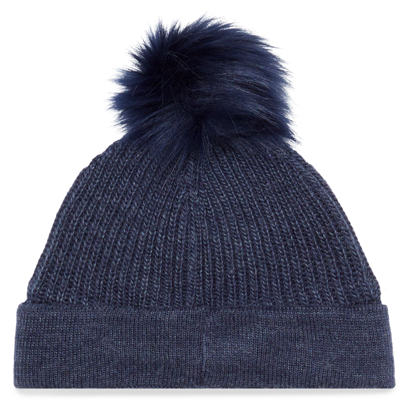 Tommy Hilfiger Women's Rib-Knit Pom Pom Beanie - Indigo Blue-1